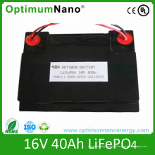 Bloco da bateria de 16V 40ah LiFePO4 para